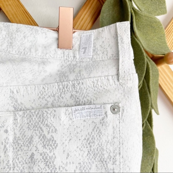 7 For All Mankind Silver Snake Embossed Jeans - Picture 7 of 9